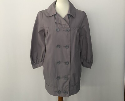 SALE! Aziz Woman s Jacket Gray Double Breasted Button Up Size Sm