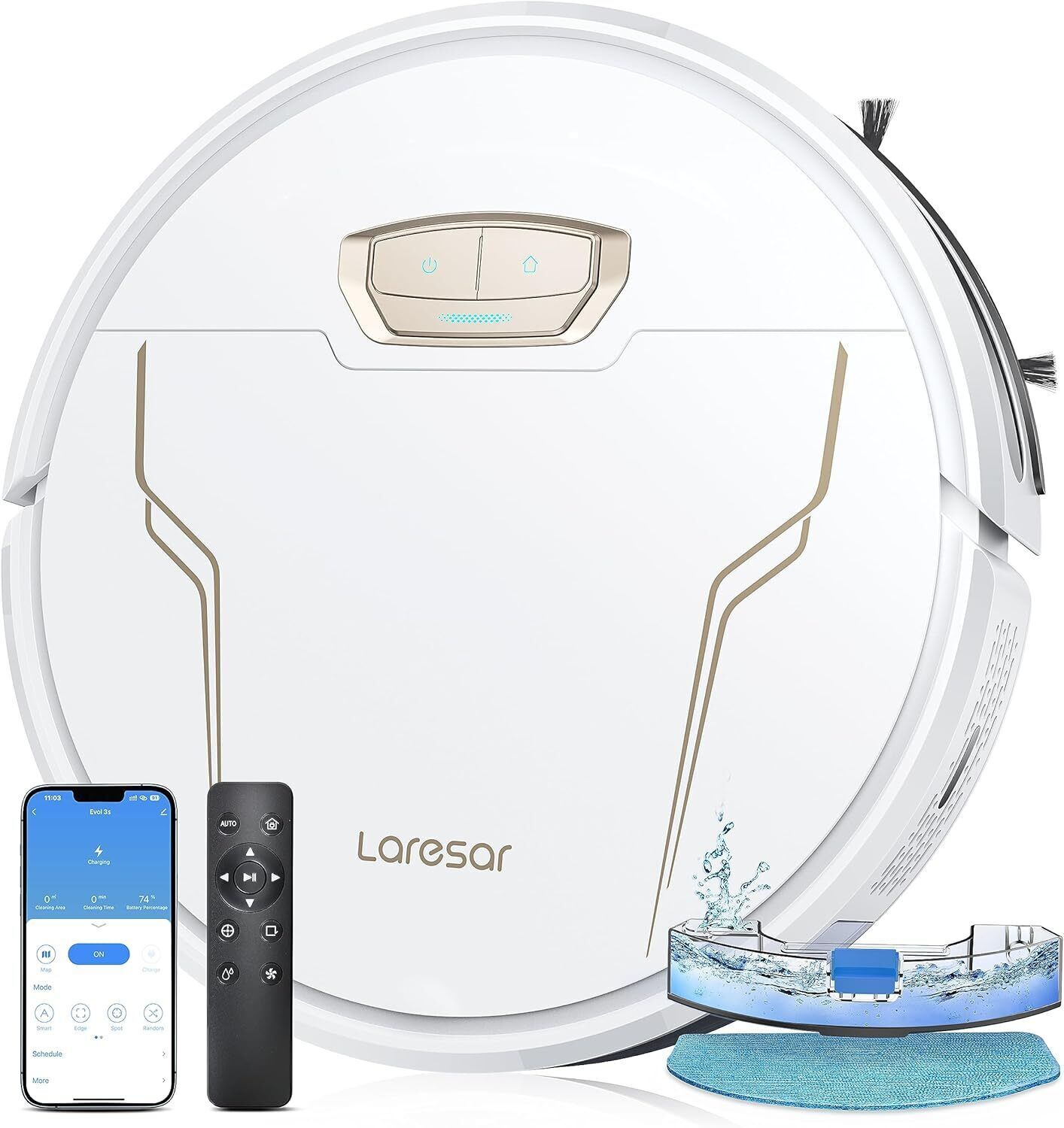 4000Pa Robotic Vacuum Cleaner Wi-Fi Smart Automatic Sweeper Robot APP Remote US