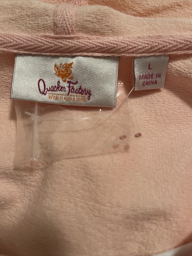 Quacker Factory Pink Full Zip Front Hoodie Attached Tank Size Large 3/4 NWT - Picture 6 of 8