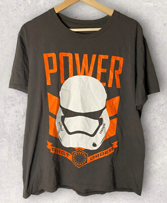 Star Wars First Order Power Large Print Graphic T Shirt Gray Size Large
