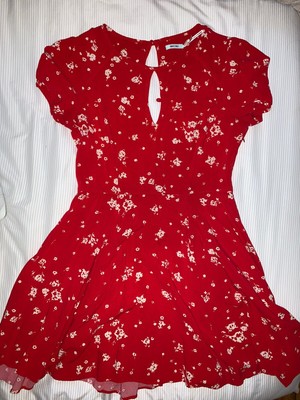 urban outfitters red floral dress