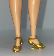Barbie Celia Cruz Curvy Fashion Doll Outfit Shoes Gold Ankle Strap Sandals Heels