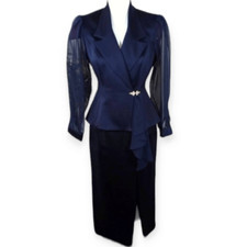 ALEX EVENINGS DK NAVY SKIRT SUIT SZ.6 EUC