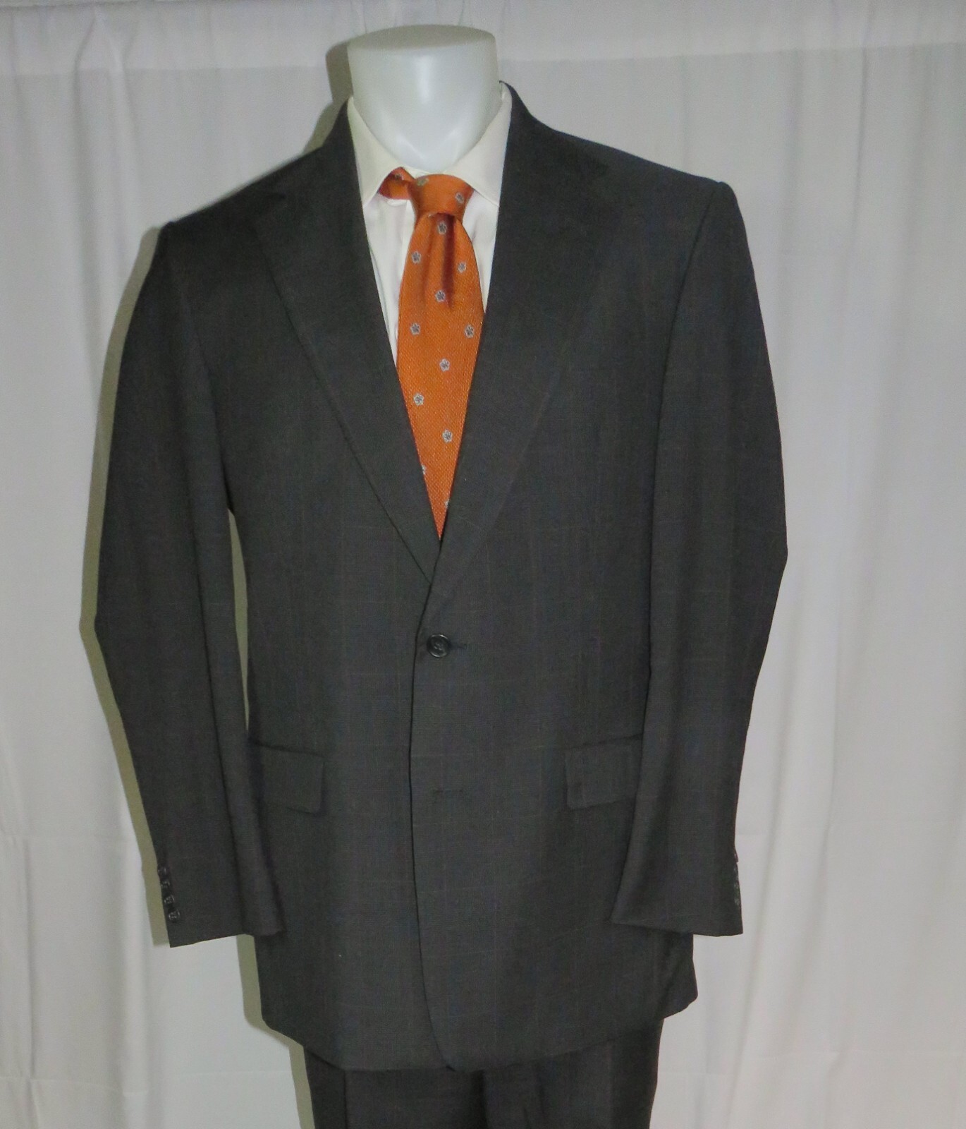 Burberrys' Prorsum Moss Gray Plaid Vintage Two Button Suit 41L image 3
