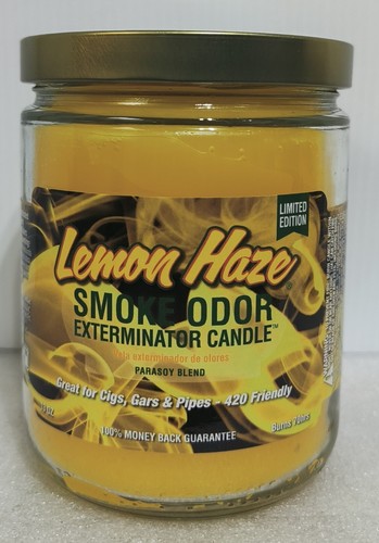 Smoke Odor Exterminator 13 oz Jar Candle, Lemon Haze Set of Three Candles. - Picture 2 of 3