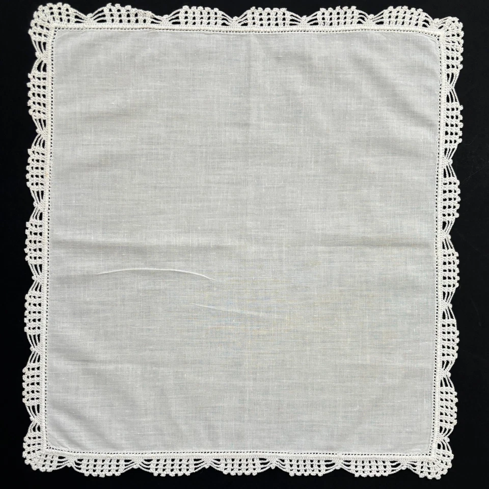 Pañuelo de boda de encaje de ganchillo para novia casa de campo núcleo vintage delicado Foto 2 de 4