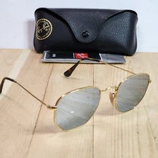 Ray-Ban RB 3548-N 001 51-21 145 Hexagonal Flat Sunglasses Gold Frame/Green Lens