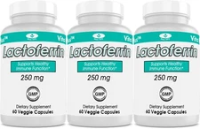 3 Pack vita Plus lactoferrin 250 mgg 60 Veggie Caps