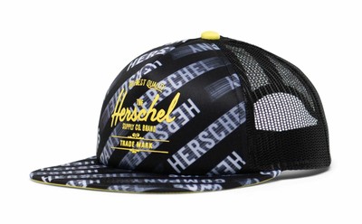 Herschel Whaler Mesh Hat Kids Cap Accessoire Schwarz Weiß Neu
