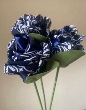 Bandana Roses, 3 Navy Blue, Bouquet, Forever Roses, Perfect Gift, Decoration