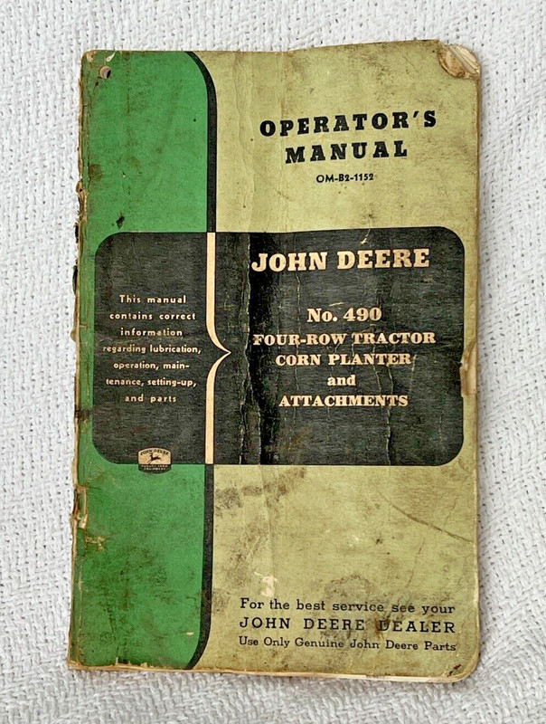 John Deere 490 Corn Planter Four Row 4 Tractor Operator's manual