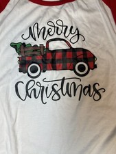 Women's Nightgown Mid Sleeve Sleepwear Comfy Sleepshirts Christmas Jersey-M