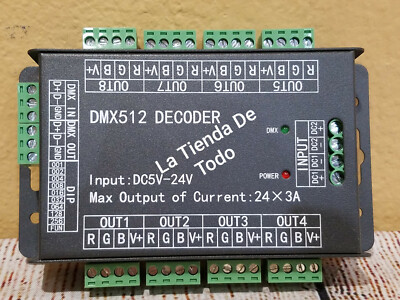HIGH POWER  LED DMX 512 OR DMX512 DECODER 24 CHANNEL READ 