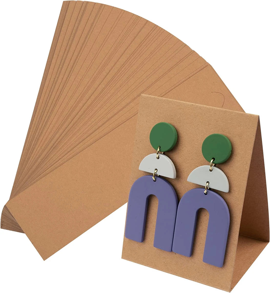 50 Pcs Standing Earring Display Cards, Earring Cards for Selling