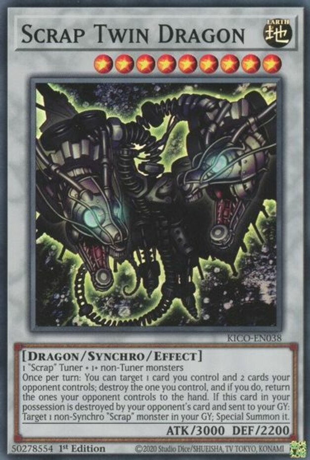 3 Scrap Twin Dragon KICO-EN038 Super Rare 1st Ed NM English TCG Card