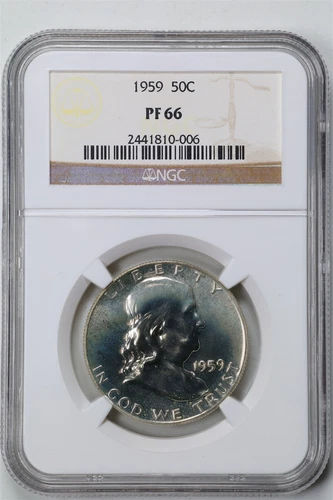 1959 50C Proof Franklin Half Dollar PF66 NGC 2441810-006