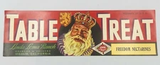 Vntg Table Treats Fruit Crate Label Loma Linda Ranch Freedom Nectarines 13"x4"