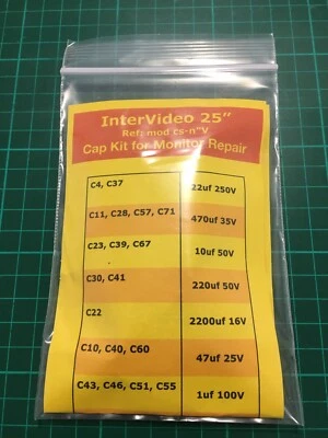 Cap Kit Révision Écran Intervideo 25 Neo Geo Gevin Cap Kit Standard SNK Euro