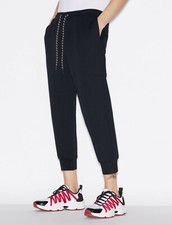 Armani Exchange Mens Joggers With Reflective Logo in Deep Navy Size L