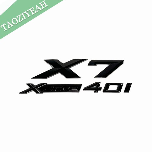 2019-2024 Gloss Black Emblem For X7 + XDrive40i Number Letters Rear Trunk Badge - Foto 1 di 3
