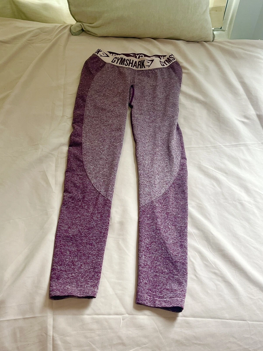 Gymshark Flex Dry Plum Purple Logo Band Seamless Cropped Athletic Leggings  Small