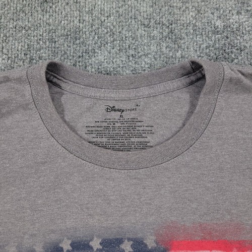Disney Shirt Girl XL Gray Minnie Mouse American Beauty Flag Short Sleeve Stretch - Picture 3 of 13