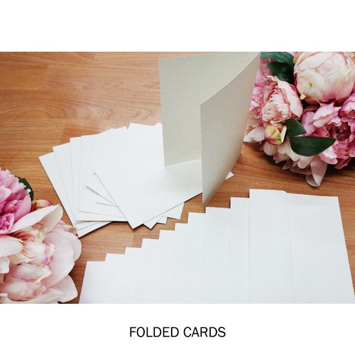 195gsm Blank White DIY Folding A6 Cards & C6 Envelopes Size Parties Invitations - Picture 7 of 11