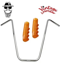 Original Lowrider 24" 22.2 D Handlebar Chrome 120mm Grips Sparkle/Orange