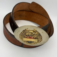 Vintage Harley-Davidson Leather Belt with Eagle Buckle