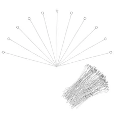 300pcs Stainless Steel Eye Pins 0.6mm/24 Gauge x 60mm Headpins Jewelry Findings