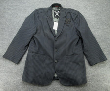 Marc Ecko Blazer Jacket Mens XL Black Pinstri...