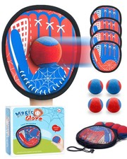 Toss and Catch Ball Game Set, Toddler Baseball Glove for Beach blue red