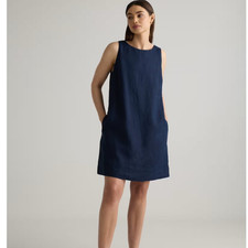 Quince Women’s 100% European Linen Tank Dress Deep Navy Size XL NWT