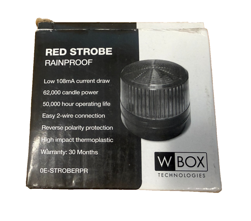 W Box Technologies 0E-STROBERPR Rainproof Strobe, Red - Picture 1 of 3