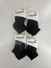 4 Pairs Feetures Men's Golf Max Cushion Low Cut Socks Size M 6-8.5 Black NWT