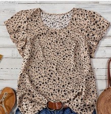 New Floral Print Flutter Sleeve Plus Size 2XL Top