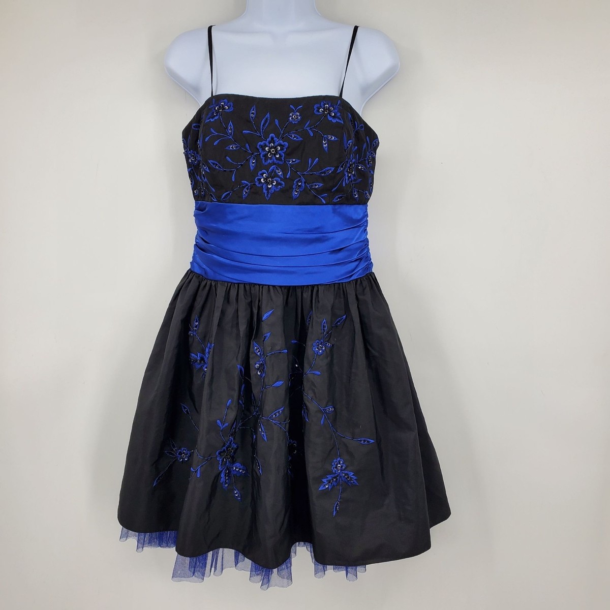 black and blue dress for homecoming Vintage Morgan Co Y2K Whimsigoth Fairy Hoco Mini Formal with navy blue colouring