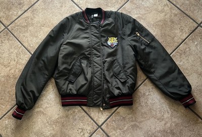 Divided Bomber Jacket Olive Green Quilted Inside Tiger Size 4