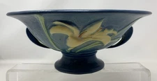 Vintage Roseville Bermuda Blue Zephyr Lily Centerpiece Bowl 8-10 As Is