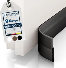 Vellure® Door Draft Stopper for Bottom of - Premium black, Black 