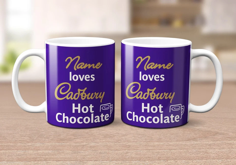 Cadbury Hot Chocolate Personalised Cup Mug Tea Coffee Gift -With ANY Name