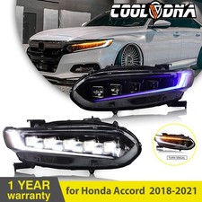 Pair Upgrade LED Headlights For Honda Accord 10th Gen 2018-2022 Front Assembly