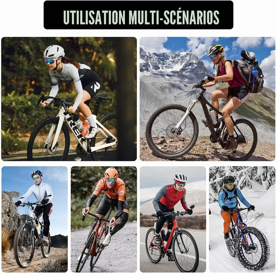 Lunettes Vélo Sport Polarisées UV400 Homme Femme Cyclisme Course 2 Paires - Photo 4/4