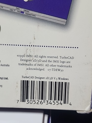 Turbocad 3d Designer 1.0 for Windows Open Box Sealed Disks Manual 1996 Imsi - Picture 9 of 10