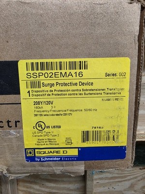 New Schneider Square D SSP02EMA16 Surge Protective Device 208Y/120V 3P