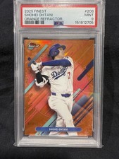 #208 Shohei Ohtani 2025 Finest SN #/15 Los Angeles Dodgers sports Orange PSA 9