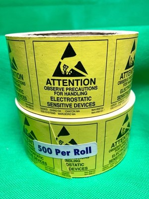 Electrostatic Sensitive Devices Anti Static Warning Labels 1000 ESD 2x2 Desco