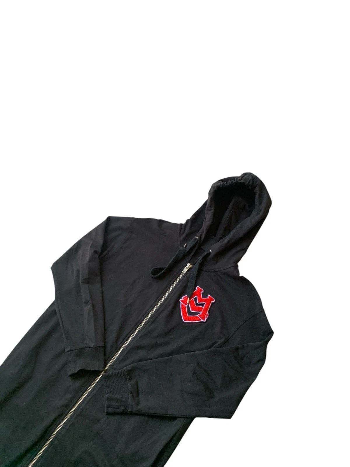 Abito Vintage Love Moschino Felpa con Cappuccio Uk8 Nero Oversize Zip Up Designer