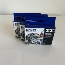 Epson 212XL Black Ink Cartridge Lot of 3 Genuine OEM Claria XP WF Printer