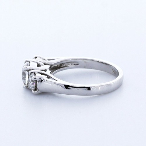 1.55CTW NATURAL DIAMONDS H/SI1 ROUND CUT 14K GOLD PRONG CLASSIC THREE-STONE RING - Picture 4 of 5